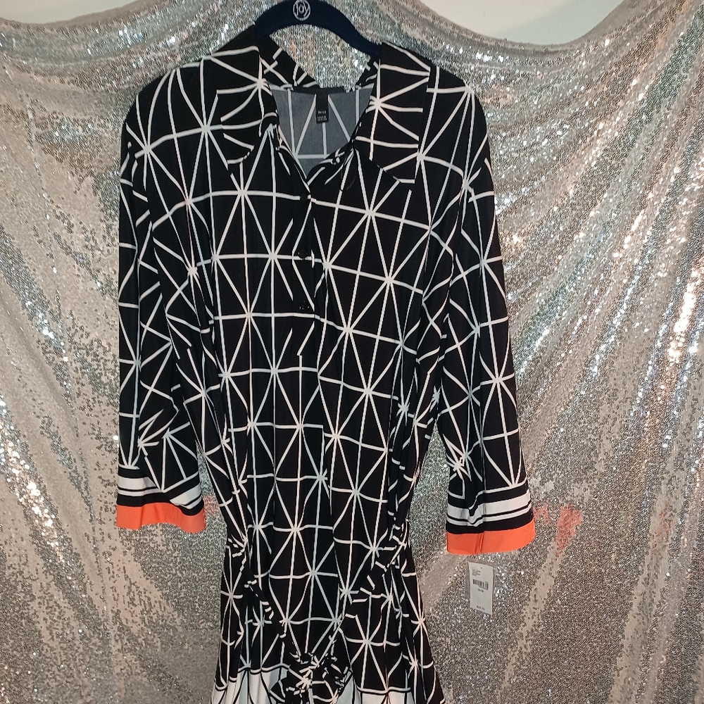 Blk WHT coral dress